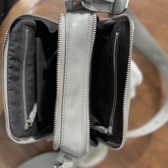All Saints Light Grey Vincent Crossbody Thick Strap Bag - Picture 2 of 7